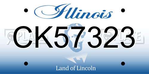 CK57323 Illinois License Plate
