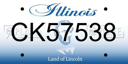 CK57538 Illinois License Plate