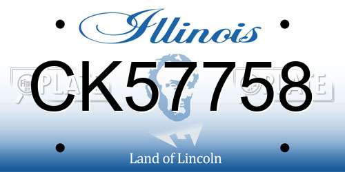 CK57758 Illinois License Plate