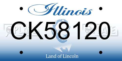 CK58120 Illinois License Plate