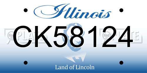 CK58124 Illinois License Plate