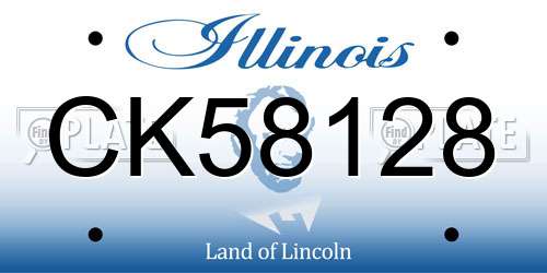 CK58128 Illinois License Plate