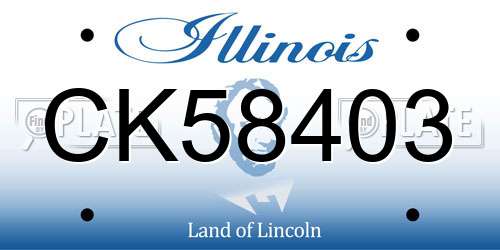 CK58403 Illinois License Plate