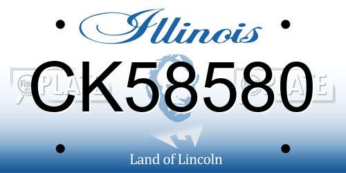 CK58580 Illinois License Plate