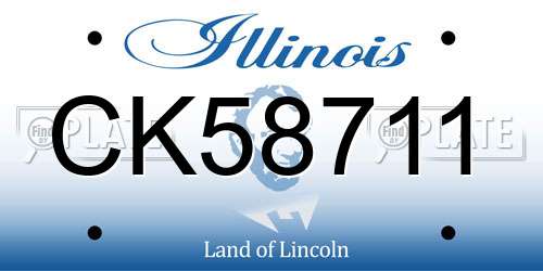 CK58711 Illinois License Plate