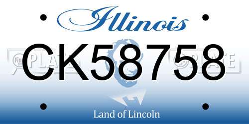 CK58758 Illinois License Plate