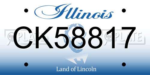 CK58817 Illinois License Plate