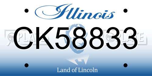 CK58833 Illinois License Plate