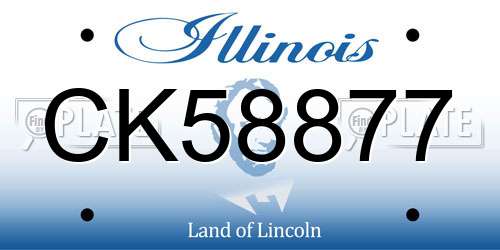 CK58877 Illinois License Plate