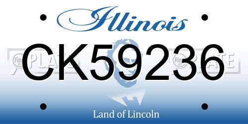CK59236 Illinois License Plate