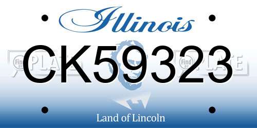 CK59323 Illinois License Plate