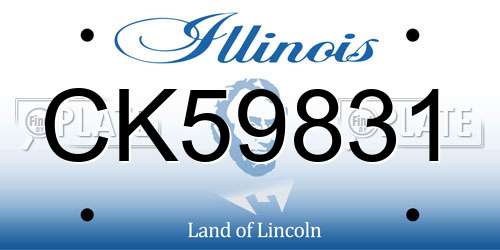 CK59831 Illinois License Plate