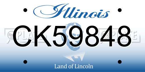 CK59848 Illinois License Plate