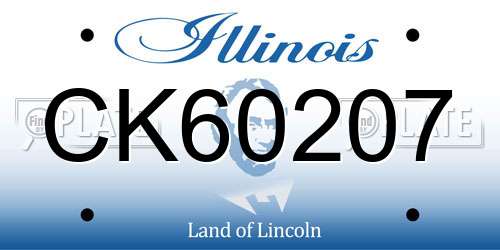 CK60207 Illinois License Plate