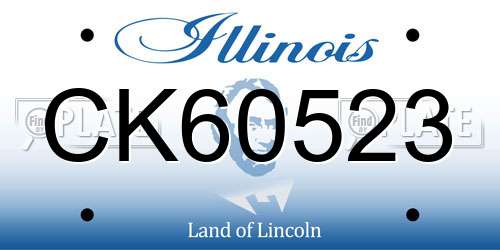 CK60523 Illinois License Plate