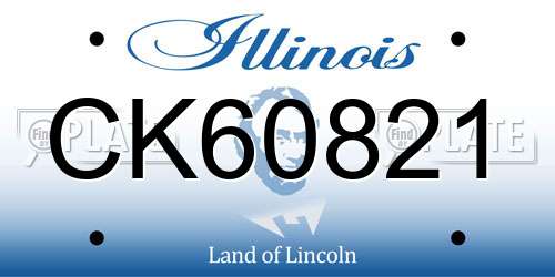CK60821 Illinois License Plate