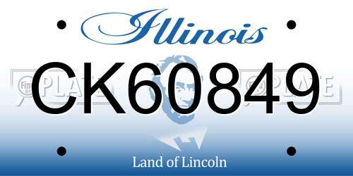 CK60849 Illinois License Plate