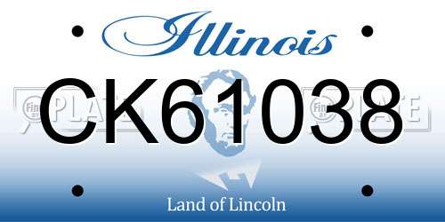 CK61038 Illinois License Plate