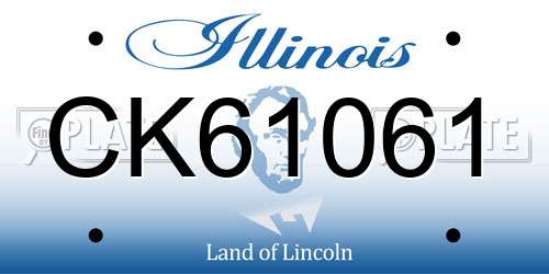 CK61061 Illinois License Plate