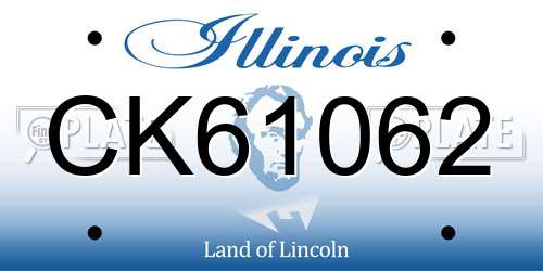 CK61062 Illinois License Plate