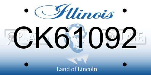CK61092 Illinois License Plate
