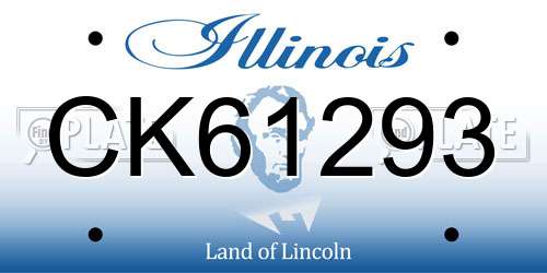 CK61293 Illinois License Plate