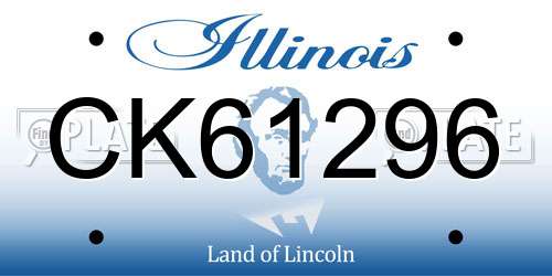 CK61296 Illinois License Plate