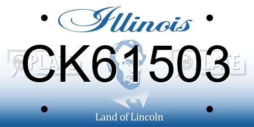 CK61503 Illinois License Plate