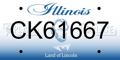 CK61667 Illinois License Plate