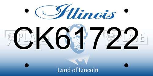 CK61722 Illinois License Plate