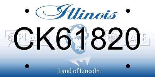 CK61820 Illinois License Plate
