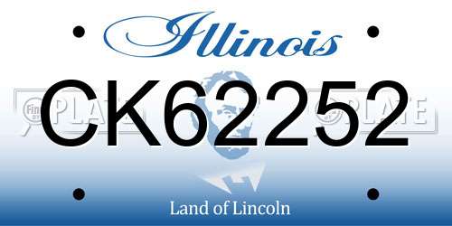 CK62252 Illinois License Plate