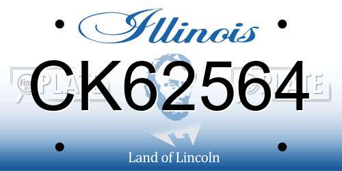 CK62564 Illinois License Plate
