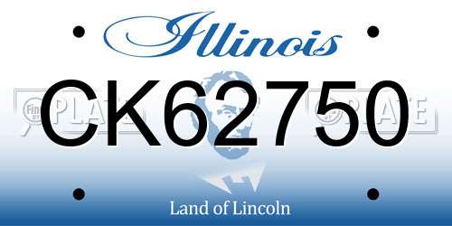 CK62750 Illinois License Plate