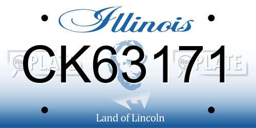 CK63171 Illinois License Plate