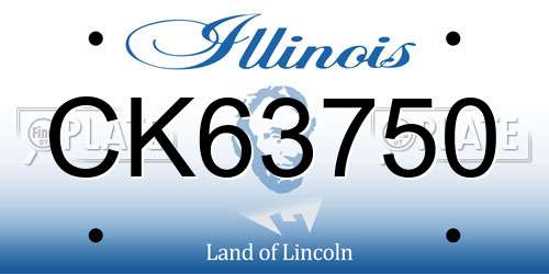 CK63750 Illinois License Plate