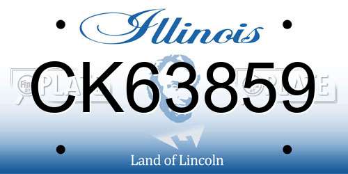 CK63859 Illinois License Plate