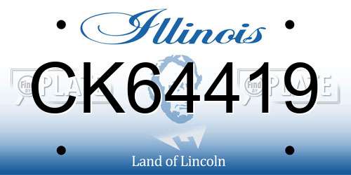 CK64419 Illinois License Plate