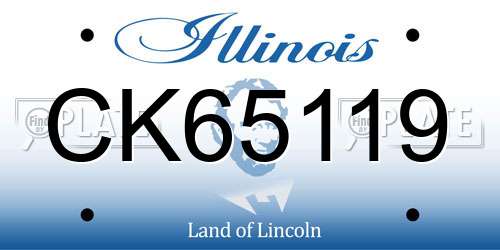 CK65119 Illinois License Plate