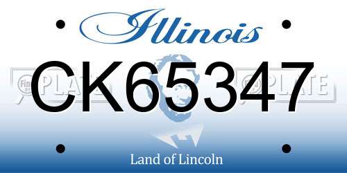 CK65347 Illinois License Plate
