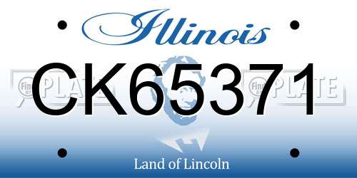 CK65371 Illinois License Plate