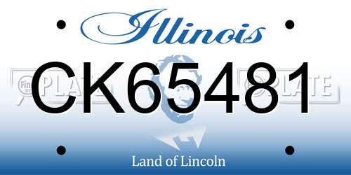 CK65481 Illinois License Plate