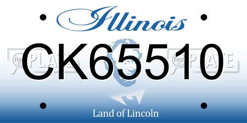 CK65510 Illinois License Plate