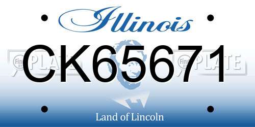 CK65671 Illinois License Plate