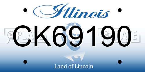 CK69190 Illinois License Plate