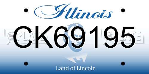 CK69195 Illinois License Plate