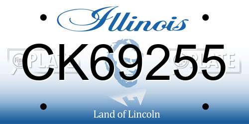 CK69255 Illinois License Plate