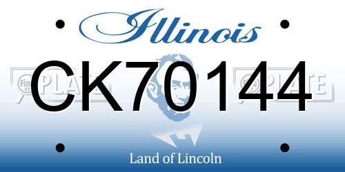 CK70144 Illinois License Plate