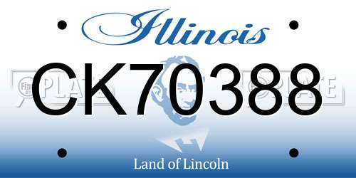 CK70388 Illinois License Plate