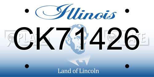 CK71426 Illinois License Plate